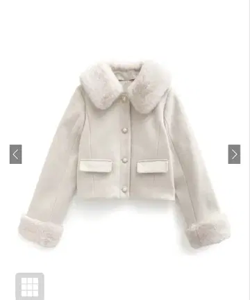 GRL 비쥬 버튼 퍼 숏 기장 코트 [ kz579 ] 아이보리