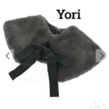컨디션 최상 2022AW yori 요리 복슬복슬 리본 티펫