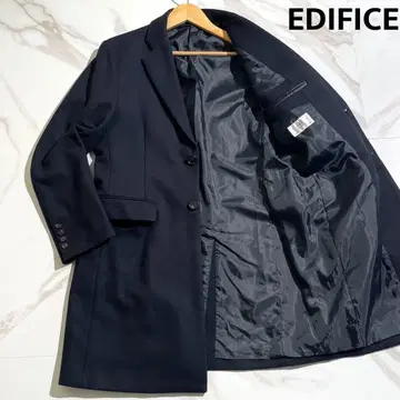 새상품급 에디피스 캐시미어 혼방 체스터 코트 네이비 롱 [ 132 ]
