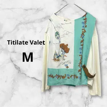티티 레트 바렛 M 니트 상의 아트 프린트 긴팔 도킹