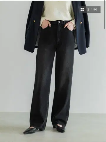 미사용 새상품 crewre 어저스터블 I라인 데님 팬츠 size3