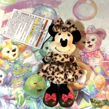 디즈니 미니 레오파드 무늬 봉제 인형 참 브라운