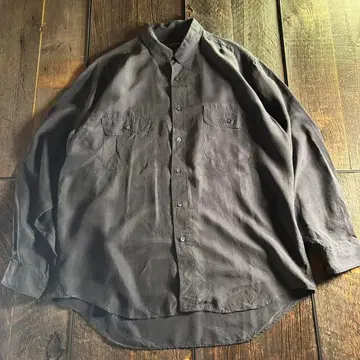 구제 의류 흑먹색 실크 셔츠 긴팔 테로감 트로감 XL 오버 사이즈 블랙