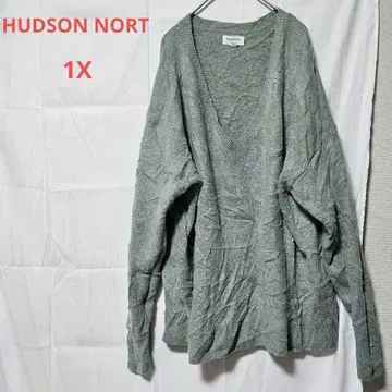 HUDSON NORT [1X] 그린 계열 스웨터 긴팔 V넥