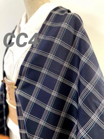 CC-4 얇은 겉옷 울 혼방 체크 모몽가 코트 긴 겉옷 모몽가 코트