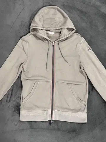 Moncler 그레이 풀 집업 후드티