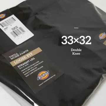 33 x 32 [ 새상품 미사용 ] 디키즈 더블니 85283 BLACK