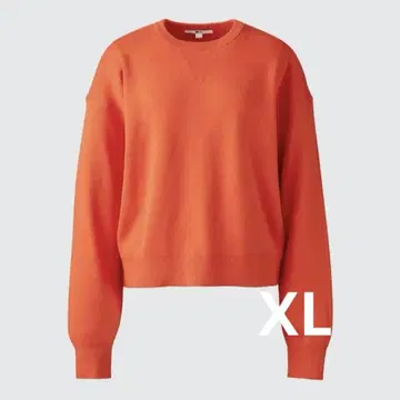 UNIQLO 스무스 코튼 크루넥 스웨터 오렌지 XL