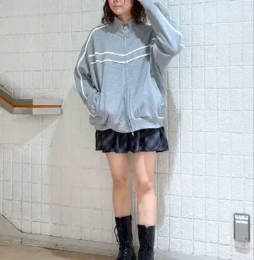 [ 정가 9390엔 ] Heather 레이스 라인 스탠드 넥 블루종