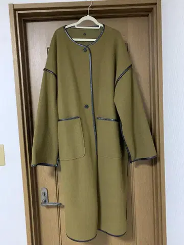 카스타네 카키 단추식 롱 코트 F 사이즈