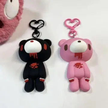 그루미 키링 블랙 핑크 스트랩 Gloomy Bear
