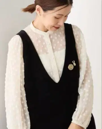 Mi*Trefle 시어 개더 블라우스 롱 슬리브 IENA