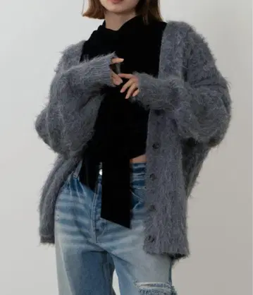 SENEE 샤기 니트 가디건