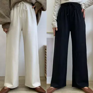 blate 블랙 와이드 팬츠