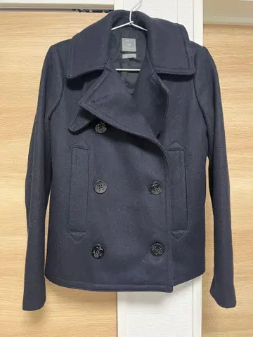 네이비 울 혼방 피 코트 GAP 자켓 아우터 XXS 겉옷