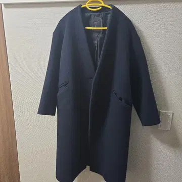NOBLE 네이비 롱 코트