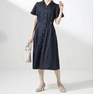 anysis 스무디 폴리에스테르 원피스 네이비 S