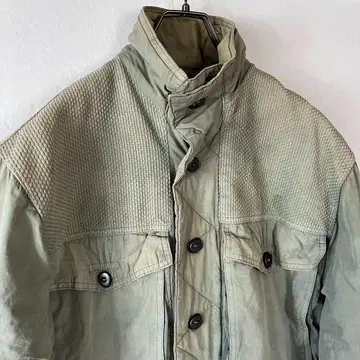 빈티지 밀리터리 자켓 충전솜 스탠드 카라 군용 카키 L