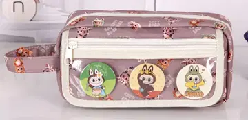 Labubu 펜 케이스 필통 문구 파우치 화장품 잡화 배지 3개 세트