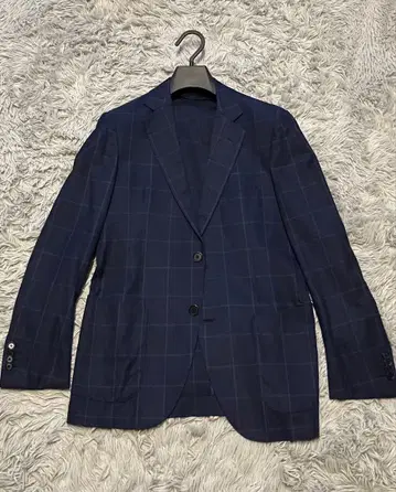 TOMORROWLAND 네이비 체크 무늬 자켓 46