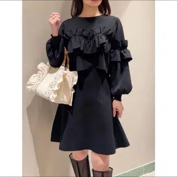 가격 인하 SNIDEL 스나이델 크롭 니트 셋업 블랙