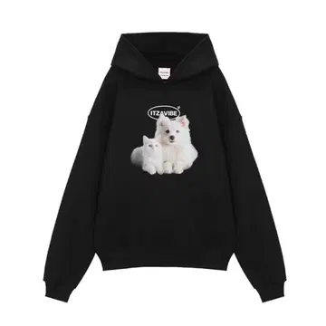 Itzavibe CAT&DOG FRIENDS 긴팔 후드 후드티