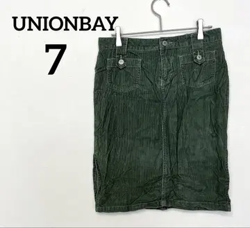 UNIONBAY 그린 타이트 스커트 [7] 코듀로이 여성용 미도리