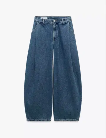 ZARA T 플리츠 로우라이즈 청바지