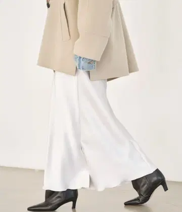IENA 더블 새틴 스커트 38 화이트 2023AW