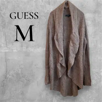 USA 구제 의류 GUESS [ M ] 리브 긴팔 가디건 브라운