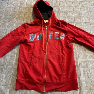 DUFFER 빨간색 후드 부착 후드티 M 사이즈