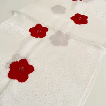 에리슈 순수 실크 오비 장식 천 린다시 지몬 시보리 화이트 레드 일본제