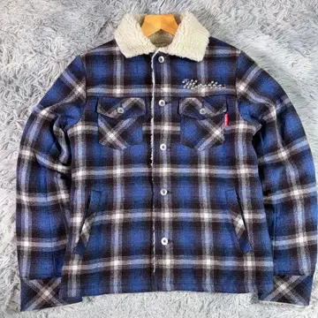 새상품급 MARBLES 마블 런치 자켓 보아 체크 기무라 타쿠야