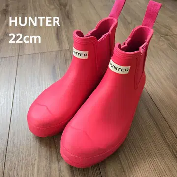 [HUNTER] 핑크 엘라스틱 사이드 숏부츠 레인부츠