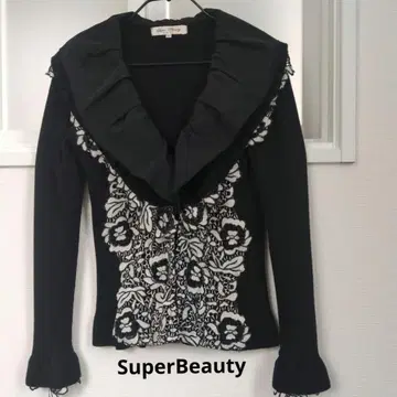 SuperBeauty 슈퍼뷰티 프릴 옷깃 레이스 가디건