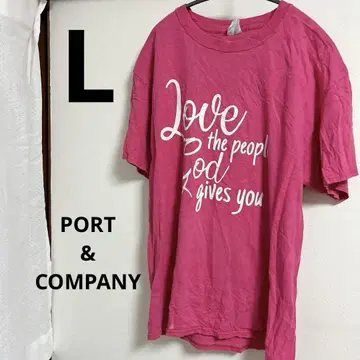PORT & COMPANY 핑크 T셔츠 L