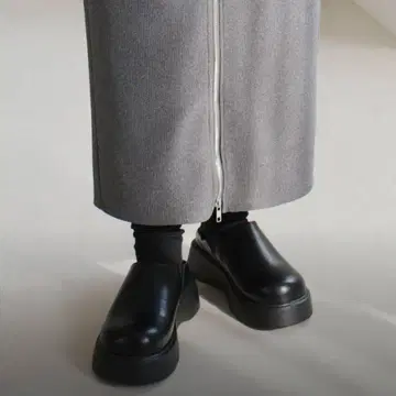 블랙 클로그 샌들 통굽 사보