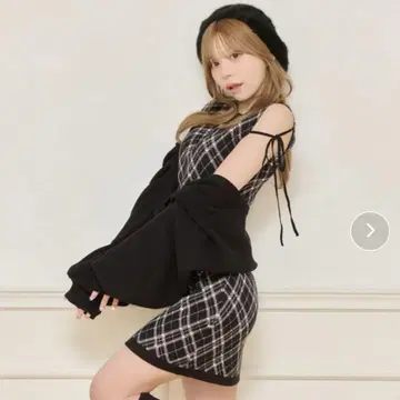 apres jour 레이어드 스타일 니트 원피스 블랙 M 사이즈
