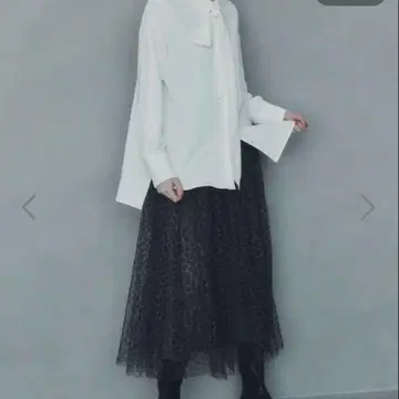 YECCA VECCA 레오파드 무늬 튤 롱 스커트