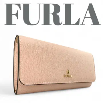 미사용품 FURLA 훌라 까멜리아 콘티넨탈 이단 장지갑