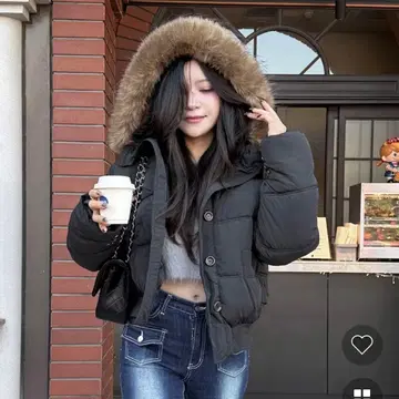 나비 에코 라쿤 후드 패딩 점퍼