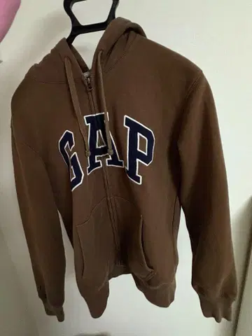 GAP 브라운 풀 집업 후드티 XS