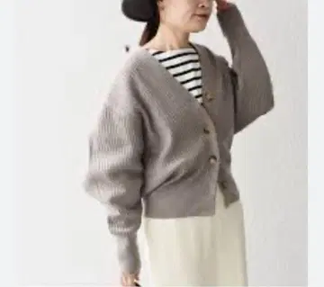 SHIPS 리브 그레이 긴팔 가디건