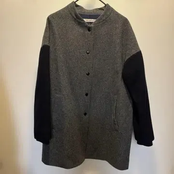 GREEN LABEL RELAXING 코트 그레이 네이비 바이컬러