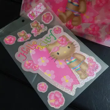 희귀 2002년 SANRIO 하이비스커스 서핑 갱글로 키티 스티커