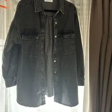 다크 그레이 데님 셔츠 F 사이즈