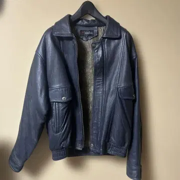 Sung Li m 다크 블루 가죽 자켓 XL