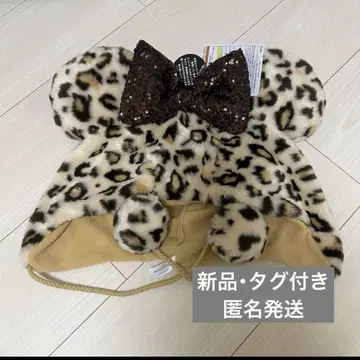 디즈니 미니 레오파드 무늬 팬 캡 브라운 레오파드