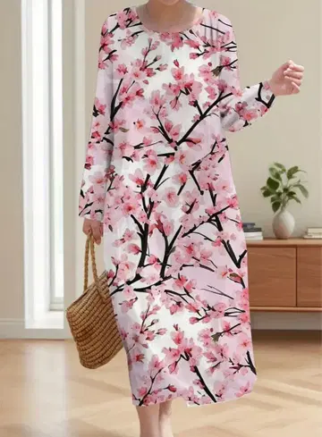 벚꽃 가득 만개한 벚꽃 드레스 [미사용 새상품] XLsize