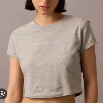 [새상품급] Calvin Klein 캘빈클라인 그레이 미니 기장 티셔츠
